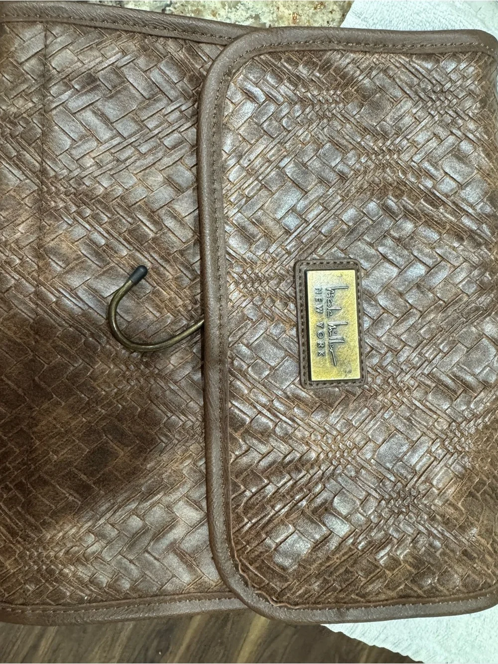 Woven Leather Nicole Miller New York Leather Jewelry Bag  (CL-4)
